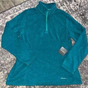 Eddie Bauer Teal Fleece Quarter-Zip